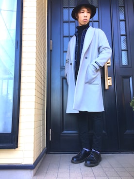 「Dr. Martens（ドクターマーチン）のDr.Martens (ドクターマーチン)/1461 3EYE GIBSON SHOES（その他シューズ）」を使った、hideさん（メンズ・177cm）の冬コーディネート