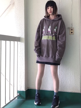 「MOUSSY（マウジー）のDENIM MINI スカート（デニムスカート）」を使った、小野 さん（レディース・157cm）の秋コーディネート