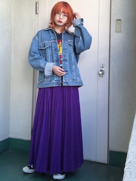 「EDWIN」｜「アイテム（スカート）」を使った、小野 さん（レディース・157cm）の春コーディネート