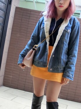 「STUART WEITZMAN（スチュアートワイツマン）のアイテム（ブーティ）」を使った、GLTさん（レディース・157cm）の冬コーディネート