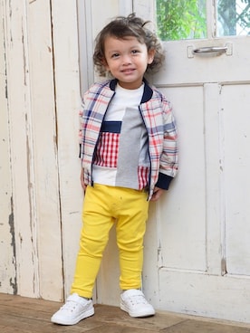 「Moujonjon（ムージョンジョン）のアイテム」を使った、こどもの森e-shopさん（キッズ・90cm）の冬コーディネート