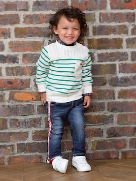 「Moujonjon（ムージョンジョン）のアイテム」を使った、こどもの森e-shopさん（キッズ・90cm）の冬コーディネート