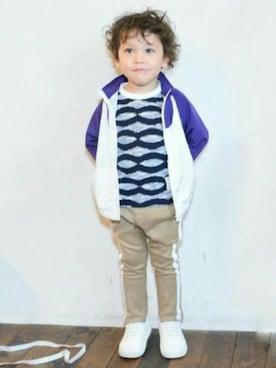 「Caldia（カルディア）のアイテム」を使った、こどもの森e-shopさん（キッズ・90cm）の冬コーディネート