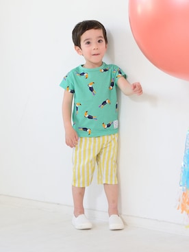 「Caldia（カルディア）のアイテム」を使った、こどもの森e-shopさん（キッズ・90cm）の夏コーディネート