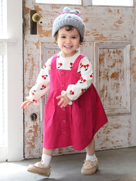 「Moujonjon（ムージョンジョン）のアイテム」を使った、こどもの森e-shopさん（キッズ・90cm）の夏コーディネート