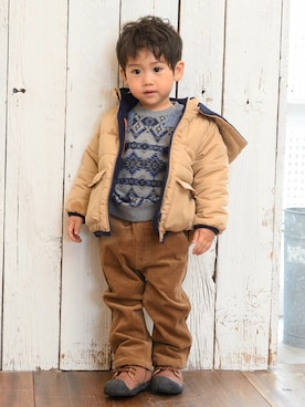 「LB CLUB（エルビークラブ）のアイテム」を使った、こどもの森e-shopさん（キッズ・90cm）の秋コーディネート