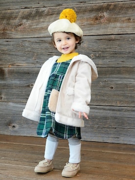 「Moujonjon（ムージョンジョン）のアイテム」を使った、こどもの森e-shopさん（キッズ・90cm）の秋コーディネート