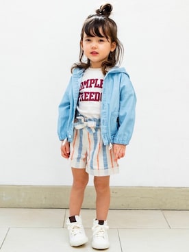 「Daddy Oh Daddy（ダディーオーダディー）のアイテム（トップス）」を使った、こどもの森e-shopさん（キッズ・90cm）の春コーディネート
