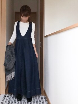 「VERMEIL par iena（ヴェルメイユパーイエナ）のシルクコットンプルオーバーニット◆（ニット/セーター）」を使った、mimi⋆さん（レディース・158cm）の秋コーディネート