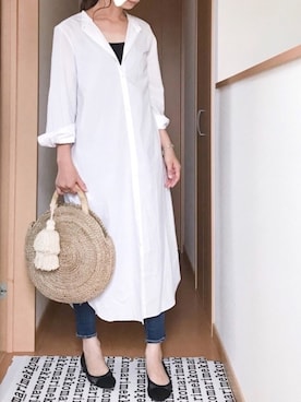 「サークルバッグ」｜「アイテム（その他シューズ）」を使った、mimi⋆さん（レディース・158cm）の夏コーディネート