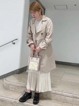 「アイテム（トレンチコート、ブラウン系）」を使った、emsexcite　/　エムズエキサイトさん（レディース・160cm）の春コーディネート