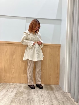 「アイテム（チュニック）」を使った、emsexcite　/　エムズエキサイトさん（レディース・156cm）の春コーディネート