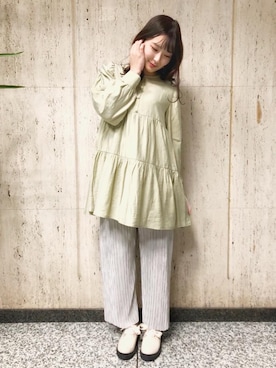 「アイテム（チュニック）」を使った、emsexcite　/　エムズエキサイトさん（レディース・158cm）の春コーディネート