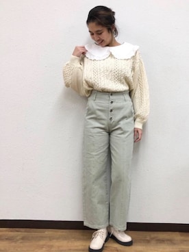 「消えそうな色コーデ」｜emsexcite　/　エムズエキサイトさん（レディース・157cm）の冬コーディネート