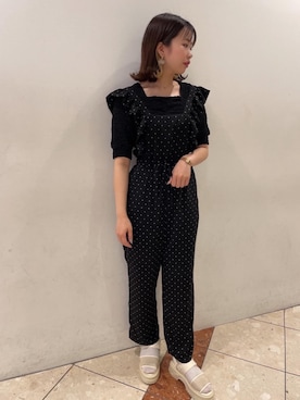 「アイテム（オールインワン・サロペット）」を使った、emsexcite　/　エムズエキサイトさん（レディース・161cm）の春コーディネート