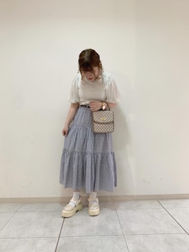 「アイテム（バッグ、ホワイト系）」を使った、emsexcite　/　エムズエキサイトさん（レディース・146cm）の春コーディネート