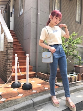 「アイテム（サンダル、ゴールド系）」を使った、emsexcite　/　エムズエキサイトさん（レディース・163cm）の夏コーディネート