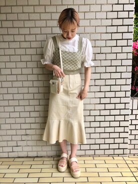 「消えそうな色コーデ」｜emsexcite　/　エムズエキサイトさん（レディース・158cm）の夏コーディネート