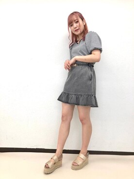 「アイテム（サンダル、ゴールド系）」を使った、emsexcite　/　エムズエキサイトさん（レディース・163cm）の夏コーディネート