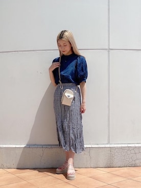 「ガーリーコーデ」｜「アイテム（サンダル）」を使った、emsexcite　/　エムズエキサイトさん（レディース・157cm）の夏コーディネート