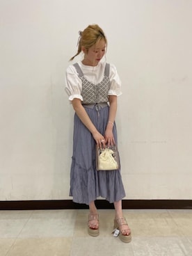 「アイテム（ゴールド系）」を使った、emsexcite　/　エムズエキサイトさん（レディース・157cm）の夏コーディネート