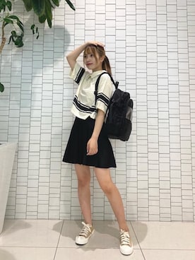 「学生コーデ」｜emsexcite　/　エムズエキサイトさん（レディース・153cm）の夏コーディネート