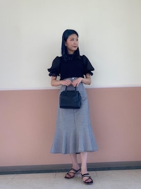 「ガーリーコーデ」｜「アイテム（サンダル）」を使った、emsexcite　/　エムズエキサイトさん（レディース・157cm）の夏コーディネート