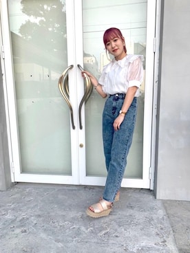 「ガーリーコーデ」｜「アイテム（サンダル）」を使った、emsexcite　/　エムズエキサイトさん（レディース・163cm）の夏コーディネート