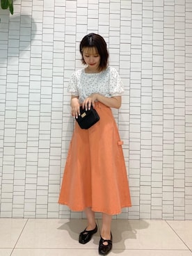 「アイテム（スカート、オレンジ系）」を使った、emsexcite　/　エムズエキサイトさん（レディース・153cm）の夏コーディネート