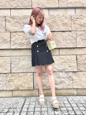 「ガーリーコーデ」｜「アイテム（サンダル）」を使った、emsexcite　/　エムズエキサイトさん（レディース・163cm）の夏コーディネート