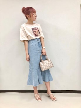 「アイテム（バッグ、ホワイト系）」を使った、emsexcite　/　エムズエキサイトさん（レディース・163cm）の夏コーディネート