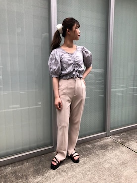 「ガーリーコーデ」｜「アイテム（サンダル）」を使った、emsexcite　/　エムズエキサイトさん（レディース・152cm）の夏コーディネート