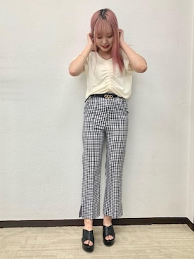 「ガーリーコーデ」｜「アイテム（サンダル）」を使った、emsexcite　/　エムズエキサイトさん（レディース・163cm）の夏コーディネート