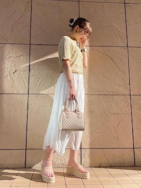 「消えそうな色コーデ」｜emsexcite　/　エムズエキサイトさん（レディース・155cm）の夏コーディネート