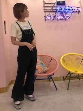 「参戦服」｜「アイテム（オールインワン・サロペット）」を使った、emsexcite　/　エムズエキサイトさん（レディース・158cm）の夏コーディネート