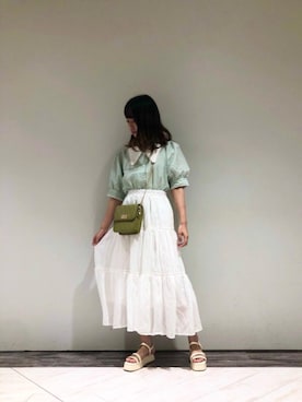 「ガーリーコーデ」｜「アイテム（サンダル）」を使った、emsexcite　/　エムズエキサイトさん（レディース・155cm）の夏コーディネート