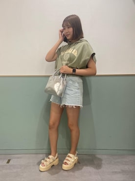 「RETRO GIRL（レトロガール）のアイテム（パンツ）」を使った、emsexcite　/　エムズエキサイトさん（レディース・160cm）の夏コーディネート