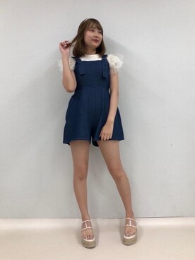 「アイテム（オールインワン・サロペット）」を使った、emsexcite　/　エムズエキサイトさん（レディース・160cm）の夏コーディネート