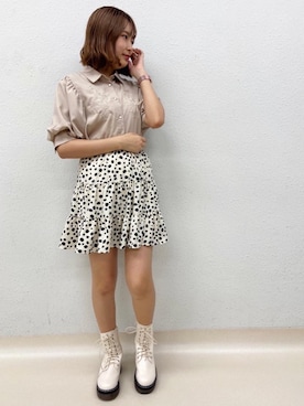 「ティアードスカート」｜emsexcite　/　エムズエキサイトさん（レディース・160cm）の夏コーディネート