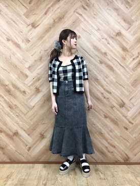 「モノトーンコーデ」｜「アイテム（アンサンブル）」を使った、emsexcite　/　エムズエキサイトさん（レディース・152cm）の夏コーディネート