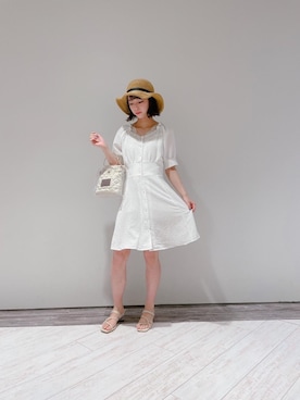 「ガーリーコーデ」｜「アイテム（サンダル）」を使った、emsexcite　/　エムズエキサイトさん（レディース・155cm）の夏コーディネート