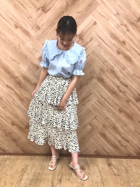 「ガーリーコーデ」｜「アイテム（サンダル）」を使った、emsexcite　/　エムズエキサイトさん（レディース・158cm）の夏コーディネート