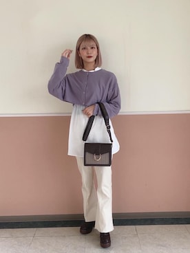 「アイテム（アンサンブル、パープル系）」を使った、emsexcite　/　エムズエキサイトさん（レディース・159cm）の夏コーディネート