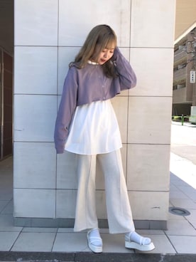 「チュニック」｜「アイテム（アンサンブル）」を使った、emsexcite　/　エムズエキサイトさん（レディース・163cm）の秋コーディネート