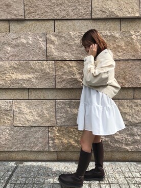 「チュニック」｜「アイテム（ノーカラージャケット）」を使った、emsexcite　/　エムズエキサイトさん（レディース・160cm）の秋コーディネート