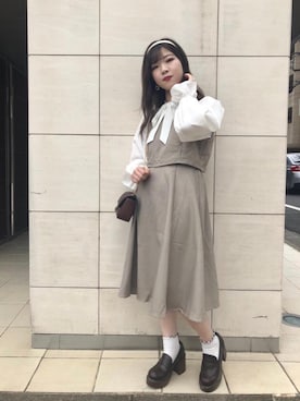 「アイテム（カチューシャ、ホワイト系）」を使った、emsexcite　/　エムズエキサイトさん（レディース・152cm）の秋コーディネート