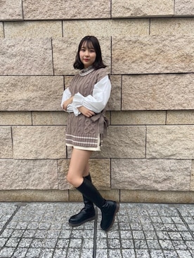 「アイテム（トップス、ブラウン系）」を使った、emsexcite　/　エムズエキサイトさん（レディース・160cm）の秋コーディネート