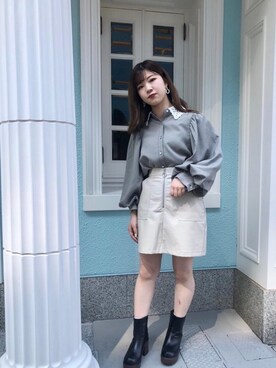 「台形スカート」｜emsexcite　/　エムズエキサイトさん（レディース・152cm）の秋コーディネート