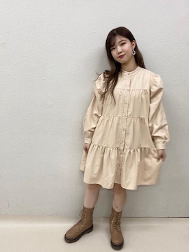 「消えそうな色コーデ」｜「アイテム（チュニック）」を使った、emsexcite　/　エムズエキサイトさん（レディース・152cm）の秋コーディネート