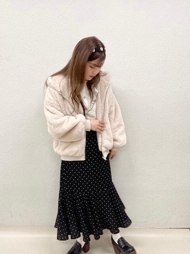 「ガーリーコーデ」｜「アイテム（ブルゾン）」を使った、emsexcite　/　エムズエキサイトさん（レディース・152cm）の秋コーディネート